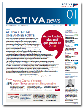 Activa news 01 - printemps 2011